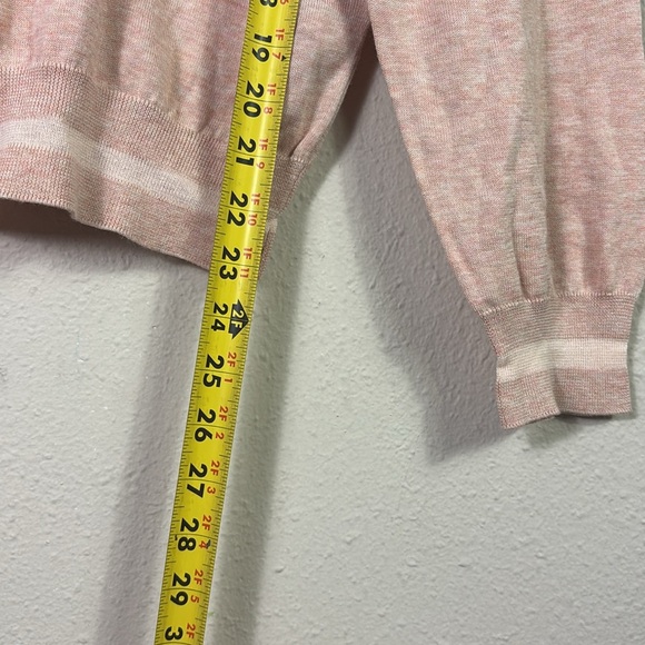 Rag & Bone 100% Pima Cotton Cream Pinkish Vneck Pullover Sweater size Medium - Picture 3 of 7